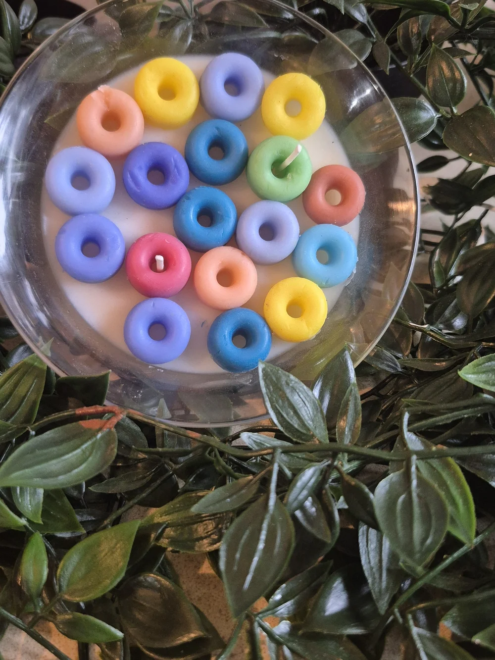 Pastel Floating Donut Candles - Multi Color Party Set